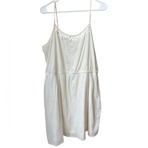 Old Navy Strappy Creme Dress Women’s XL Lined Adjustable Strap Boho Coastal